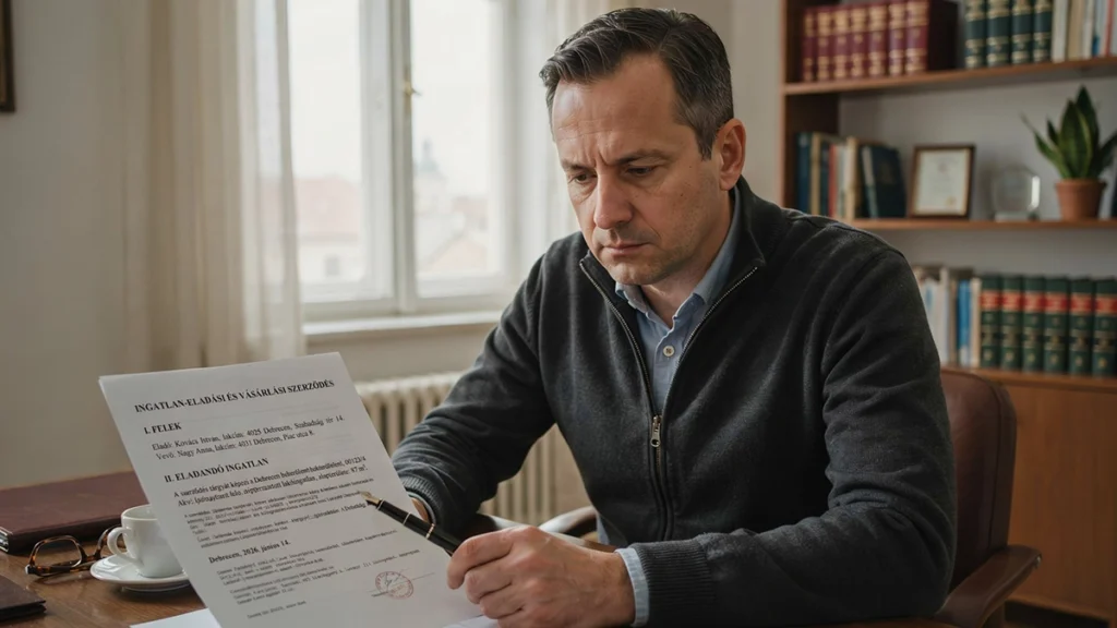 ingatlanos ügyvéd különbség - az ügyvéd ellenőrzi és ellenjegyzi a szerződést nyáron, illusztráció