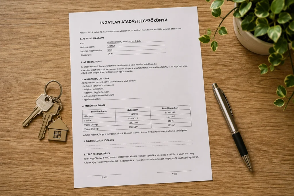 ingatlan eladás utáni teendők - közmű átírás intézése otthon a szerződés után nyáron, illusztráció